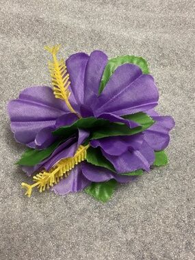 Purple Silk Flower Hair Clip NEW